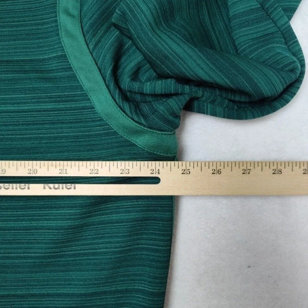 Tommy Bahama Pullover Mens L Green IslandZone 1/4 Zip Mock Neck Striped Golf